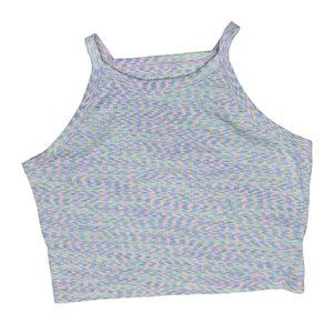 American eagle crop tank top pastel pink, purple, blue, green size XL